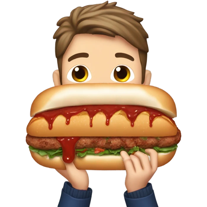 Josh Allen eating a meatball sub emoji