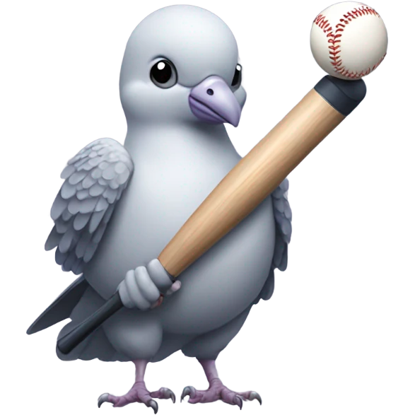 Pigeon playing baseball emoji