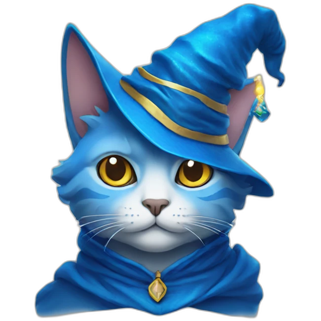 Blue wizard cat emoji