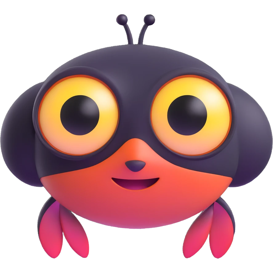 Pixar character with big eyes emoji