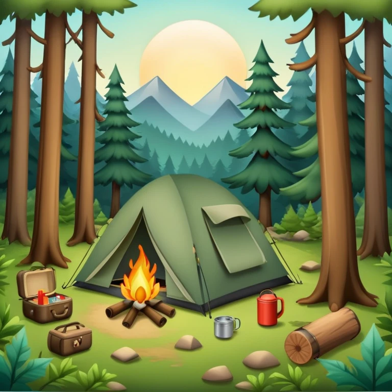 camping in the woods emoji