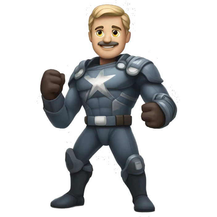 UN SUPR HEROE CON SUS MANOS CRUZDAS PARA AACAR emoji