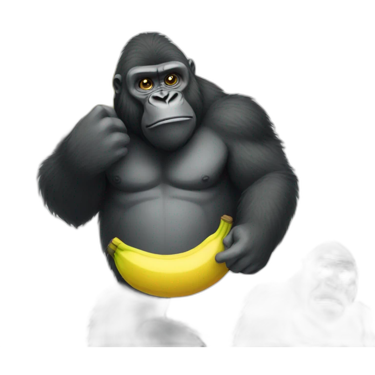 Gorilla big banana emoji