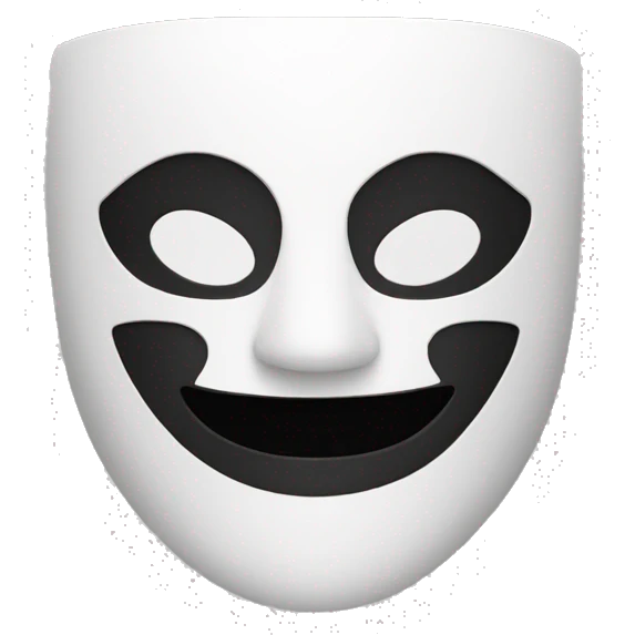 Black and white mask emoji