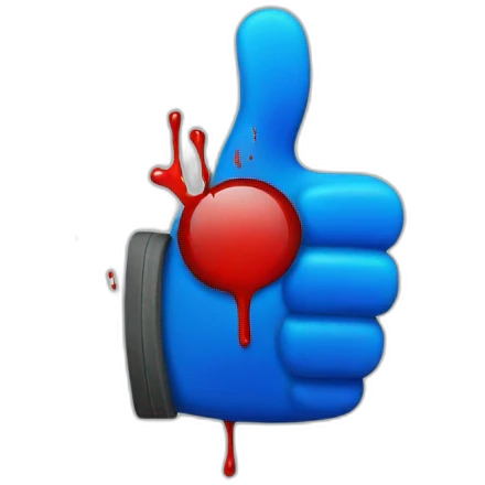 thumbs up blue bloodied gloves emoji