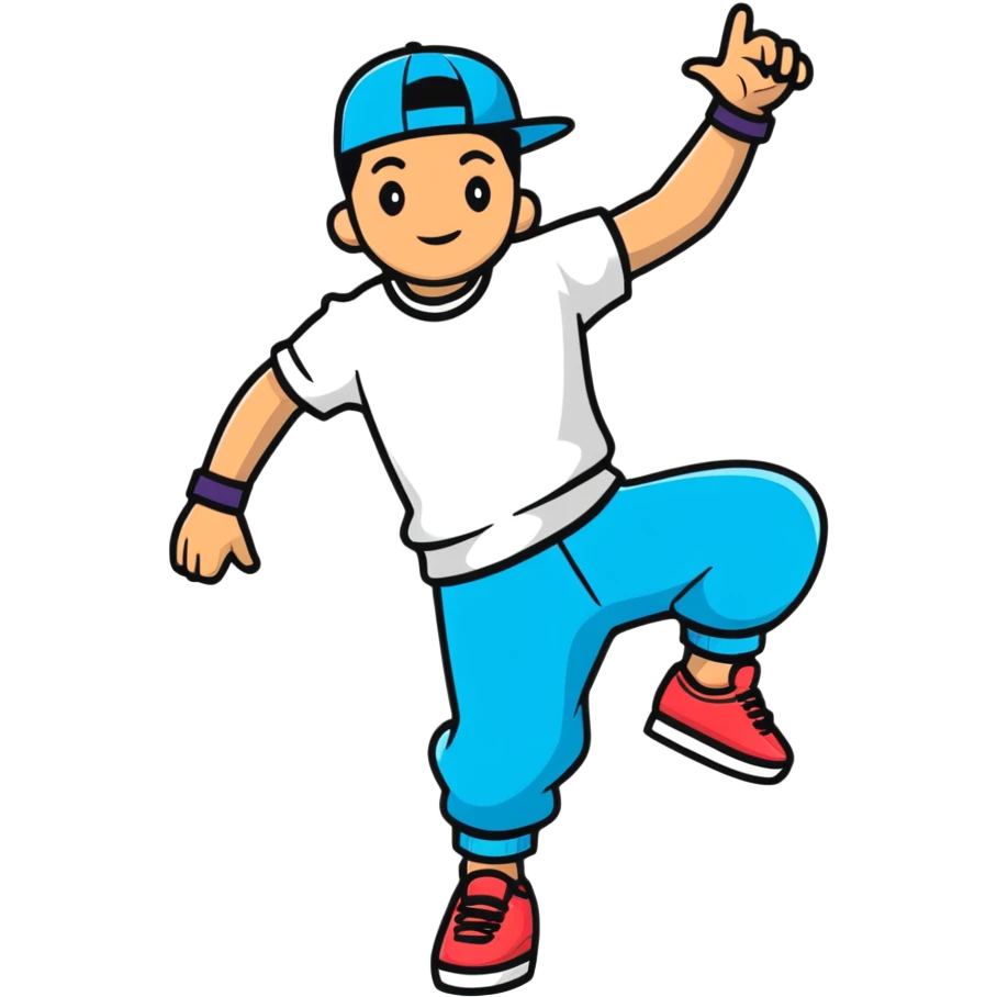 green breakdancer in playful pose emoji