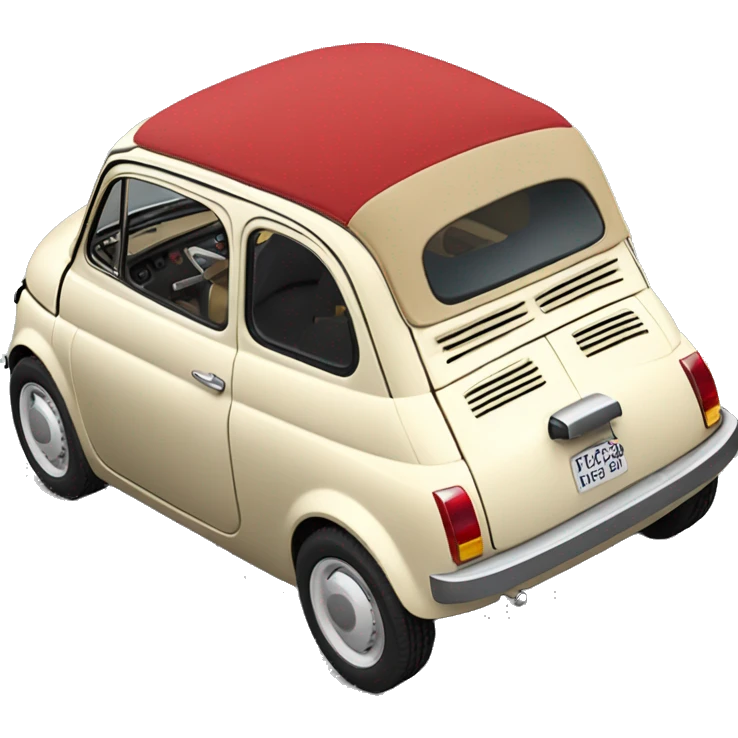 Fiat 500 red top beige body emoji
