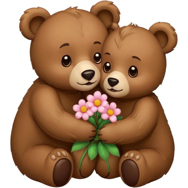 The bears hug + flower emoji