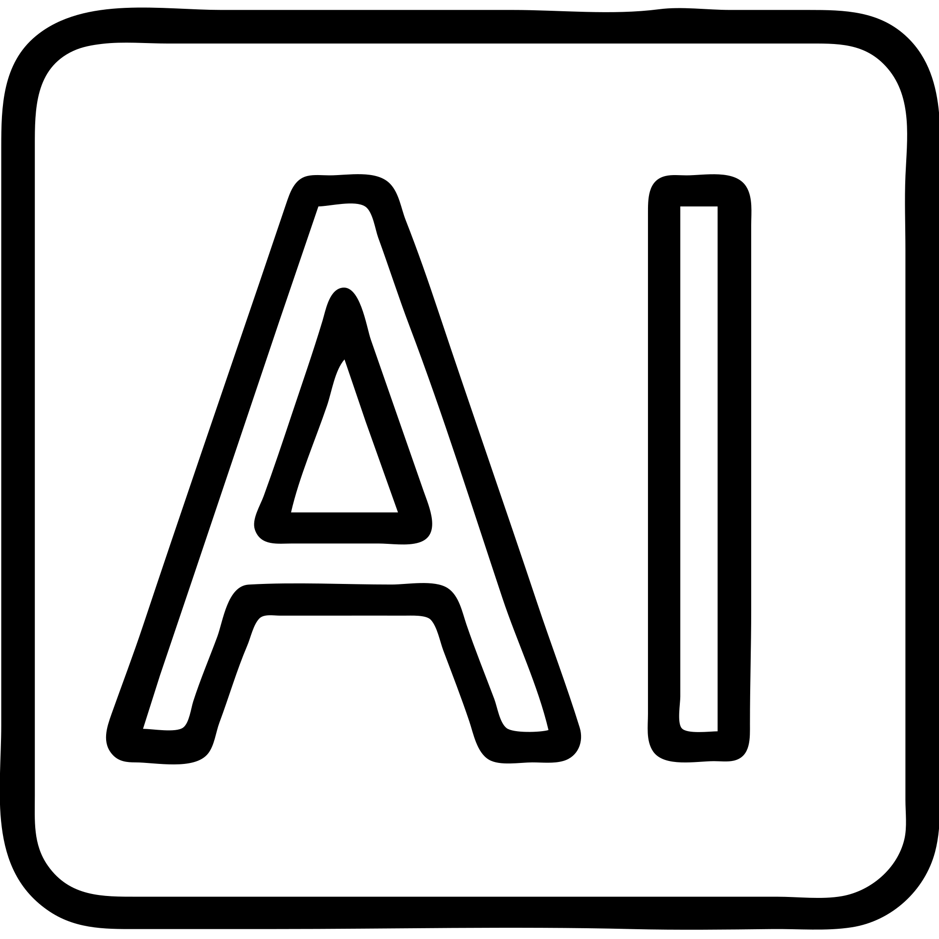 white icon with only 'AI' text, simple outlined icon style emoji