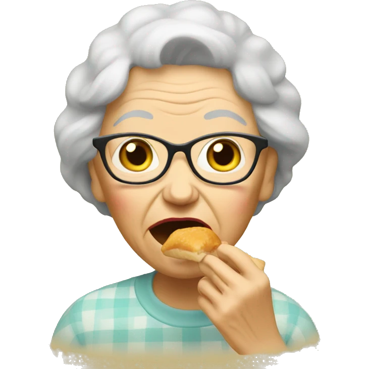 Grandma eating emoji