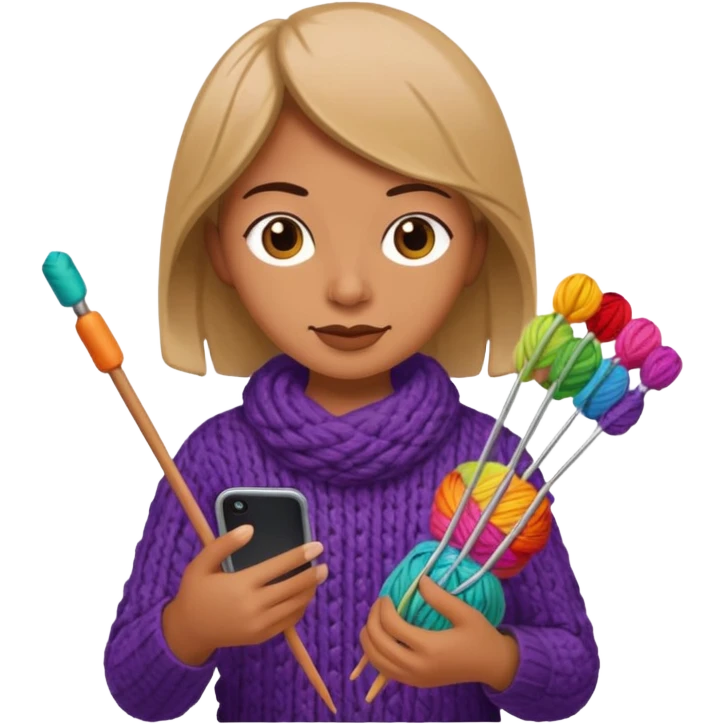 knitting phone emoji
