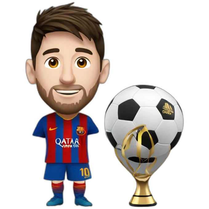 Messi with ballon d’or emoji
