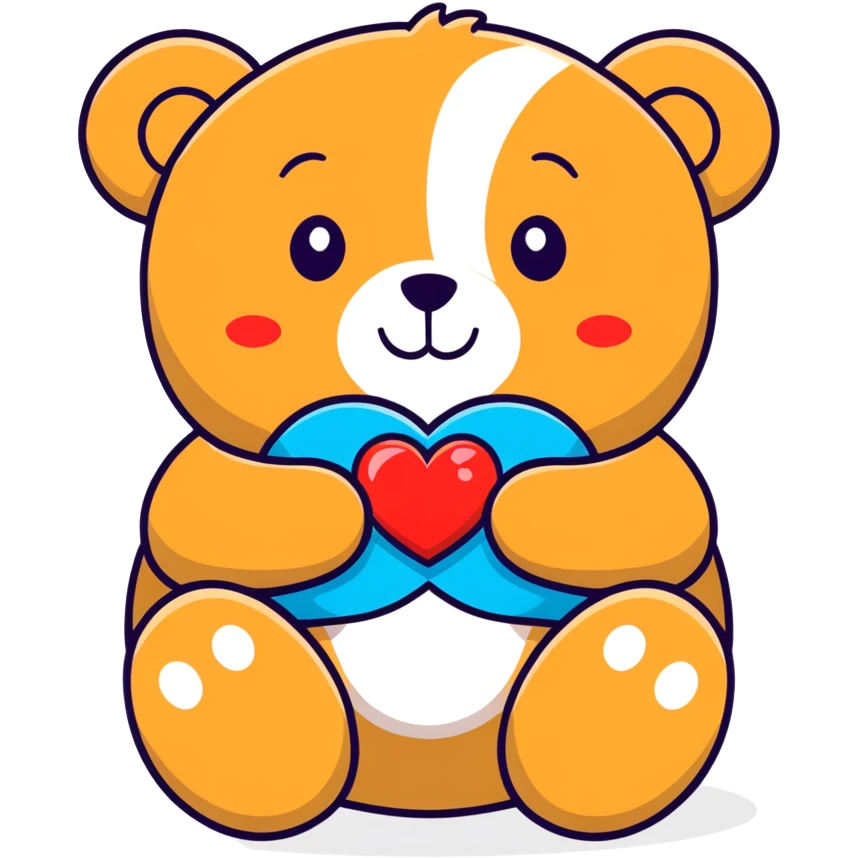 Teddy bear saying I love you emoji