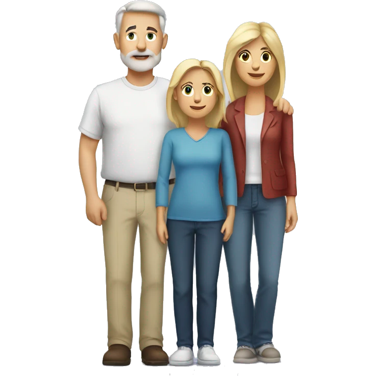 a loving white and blonde mother and father parent couple standing with the father's arm around the mother emoji