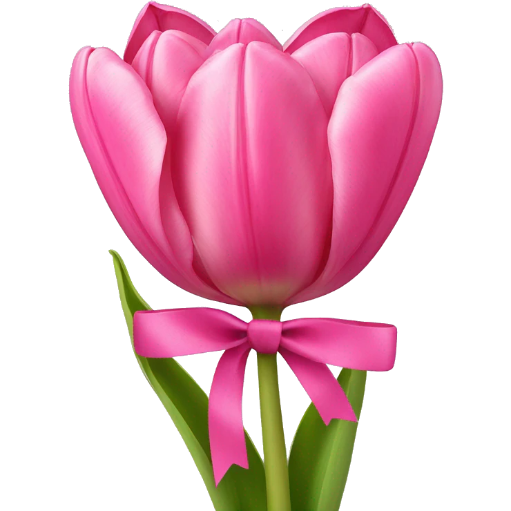 Pink tulips with a bow emoji