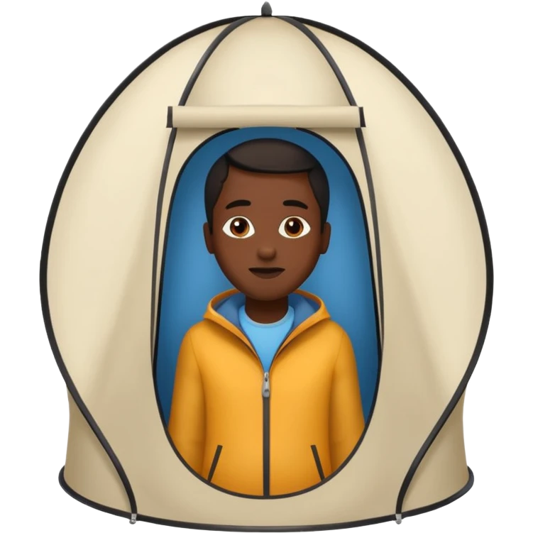 Tall Oval Narrow Pop up one person tent black emoji