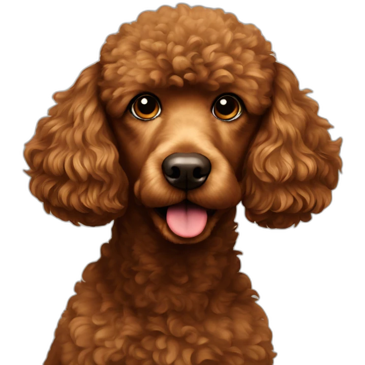 brown poodle face with a duck body emoji
