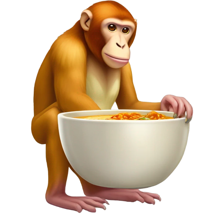 proboscis monkey eating curry  emoji