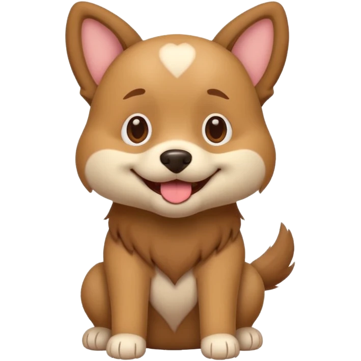 cute emoji-style dog with several resumes in its mouth, happy and proud, no hands or extra limbs, simple bold lines emoji