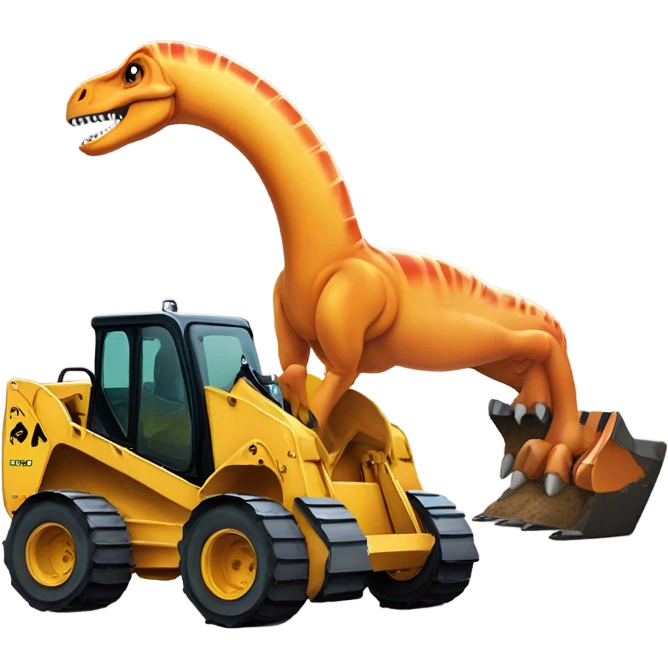 Dinosaur and skid steer emoji