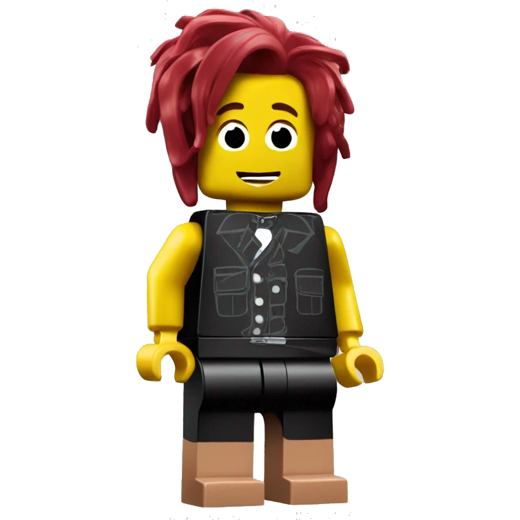 Lego figure with roblox bacon hair emoji