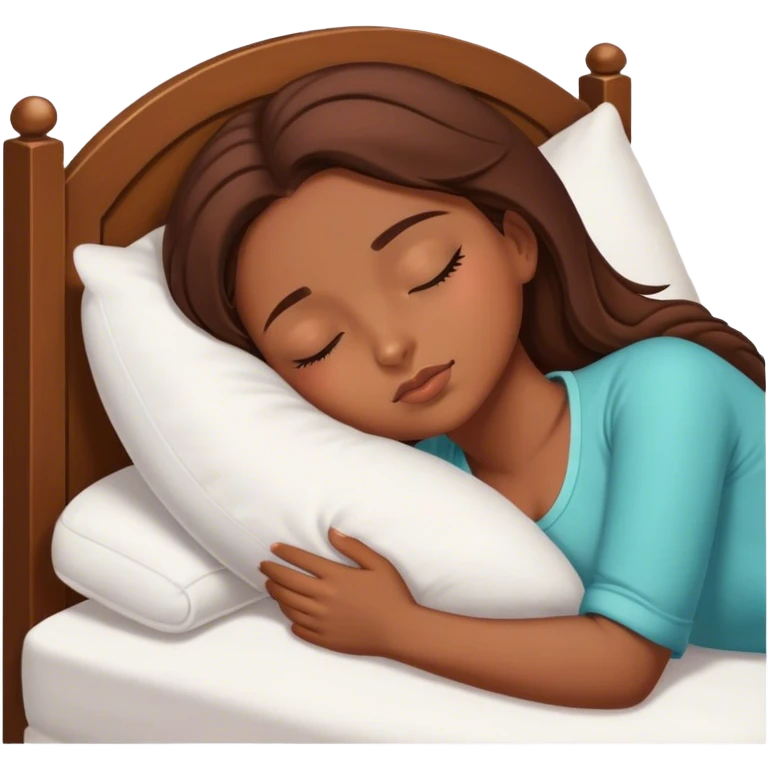 Brown hair girl taking a nap emoji