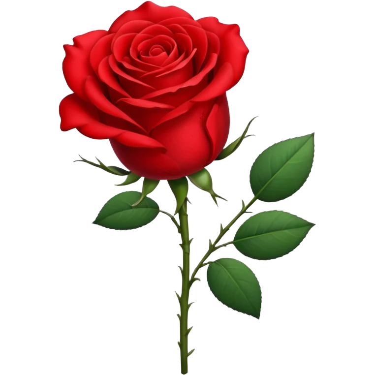 create a red rose flower with a stem emoji