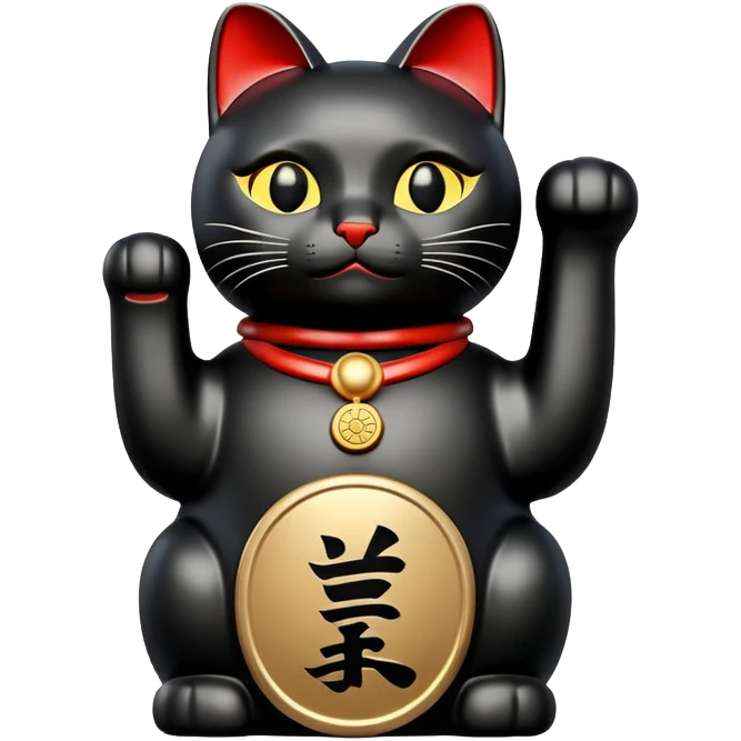 black japanese lucky cat emoji