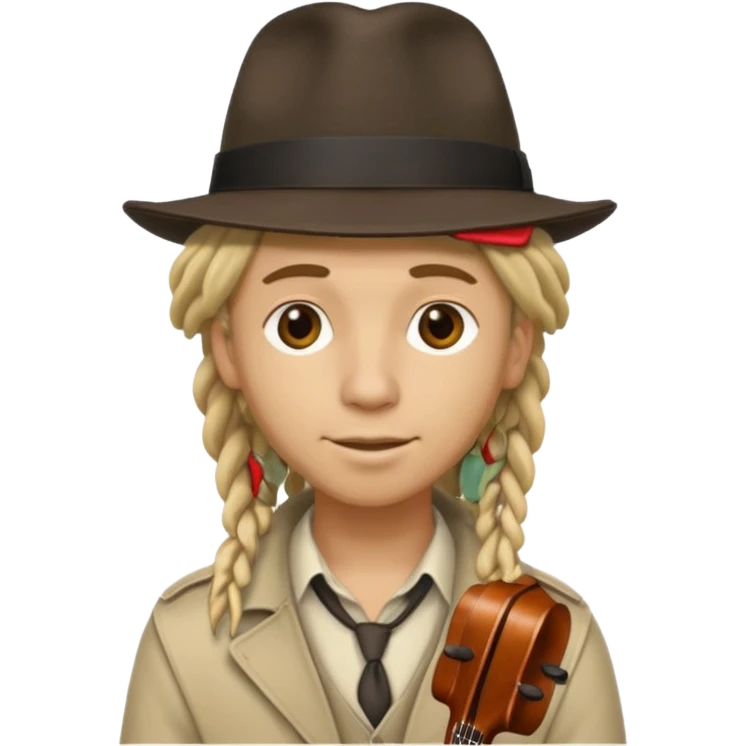 blonde Musician with dreadlocks and fedora emoji