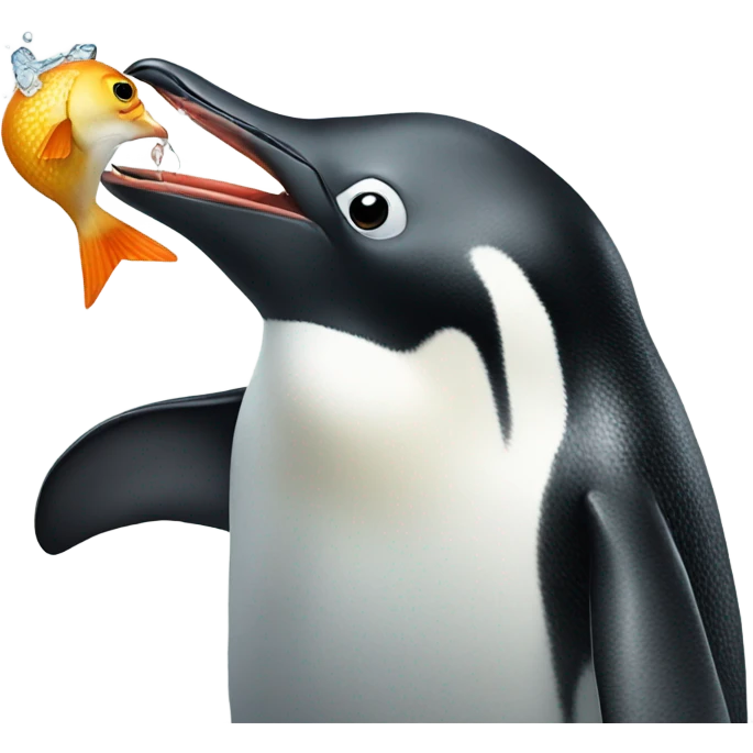 Penguin eating  emoji