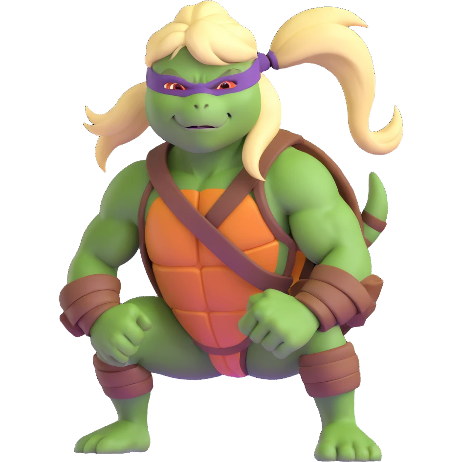 Hun from TMNT, large muscular gang leader with blonde ponytail emoji