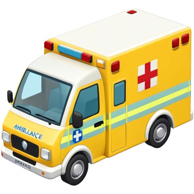 isometric British yellow ambulance  emoji