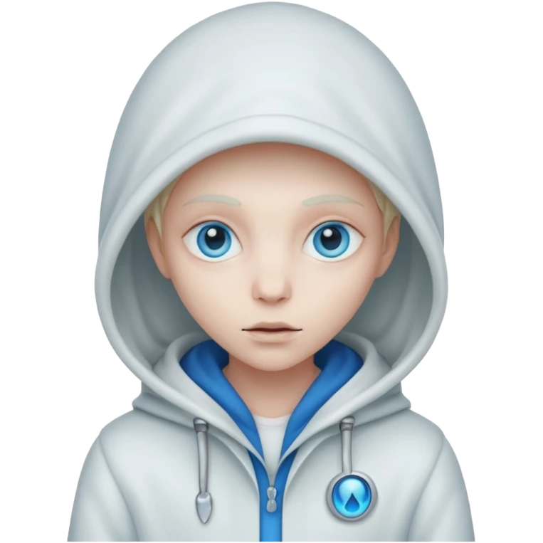 alien, cold White Coat with Hoodie  emoji
