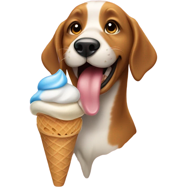 Dog with ice cream  emoji