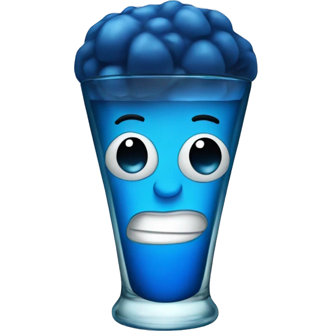 A glass of blue drink emoji