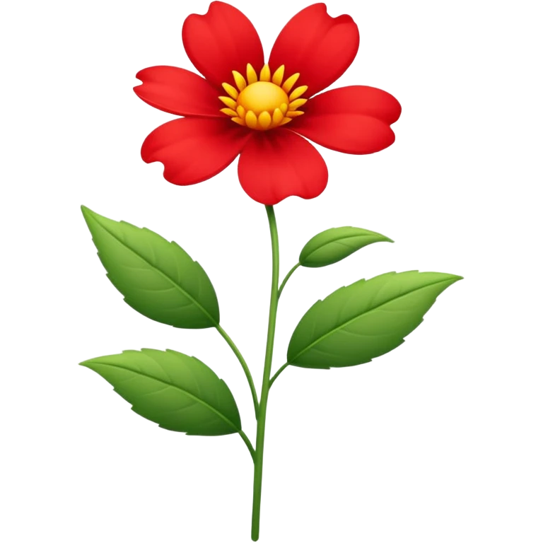 red wlower with stem emoji