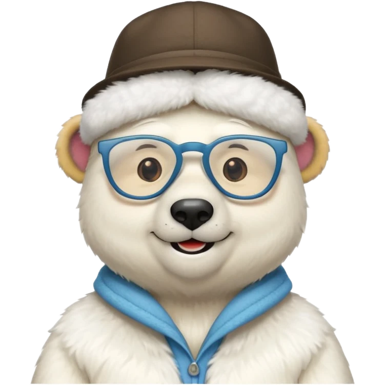  polar bear wearing glasses and a hat emoji