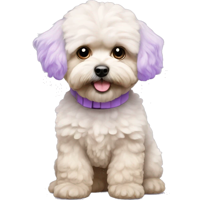 maltipoo with light purple fur emoji