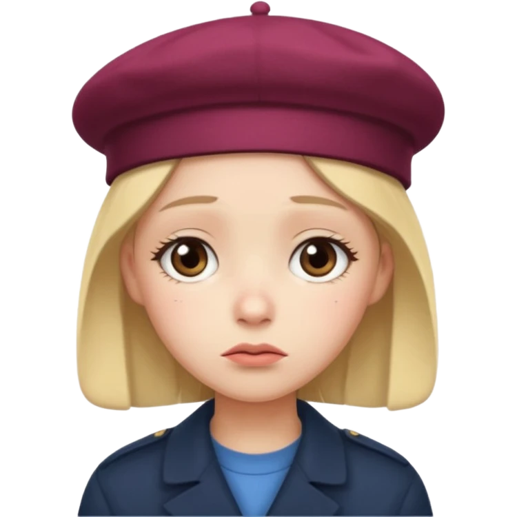 this exact face 😭 with a beret emoji