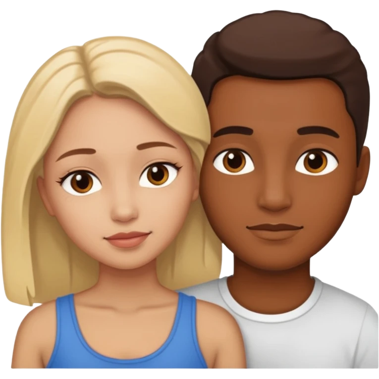 Brown skin and light skinned having sex emoji