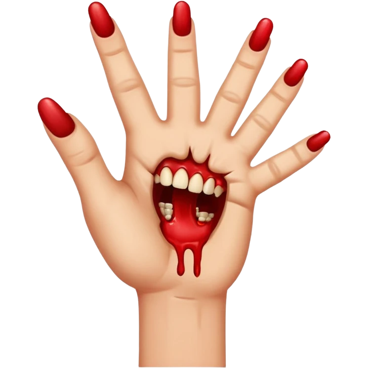 THE FINGER IS BEING BIT BY THE TEETH emoji