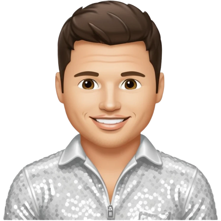 Nick Lachey from 98 Degrees with white sequin outfit emoji