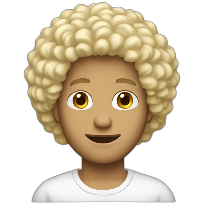 Blonde man with afro emoji