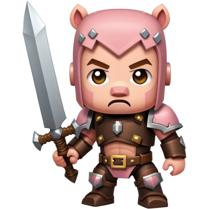 angry Minecraft baby Piglin in leather armor emoji