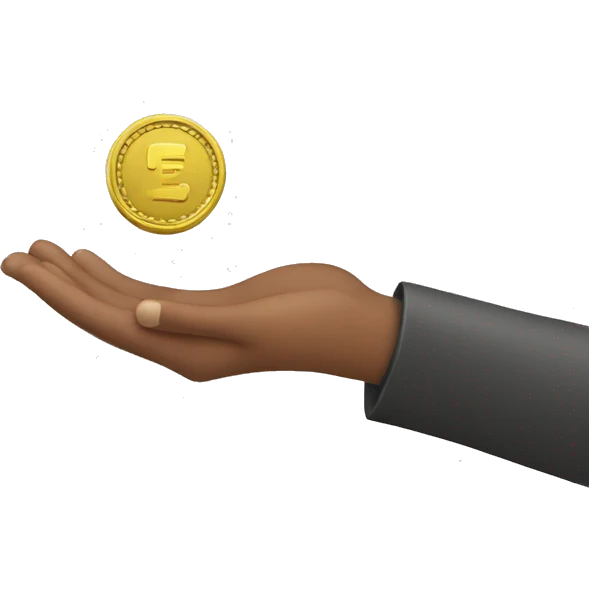 pass coin in hand emoji