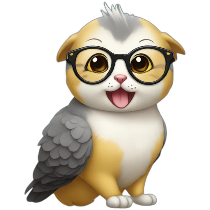 kockatiel wearing glasses emoji