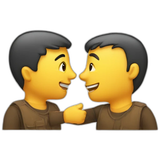 A person greets another person emoji