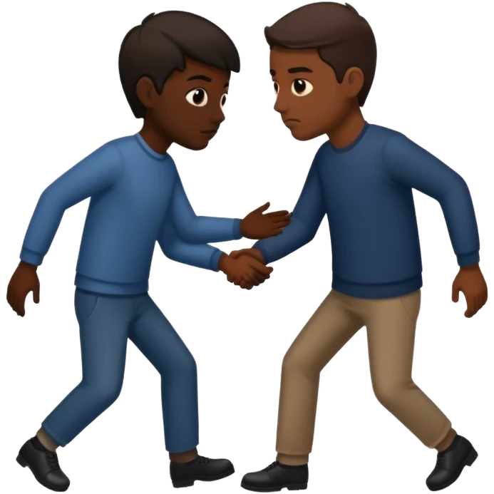 a situation in which someone pushes another person behind one's back emoji