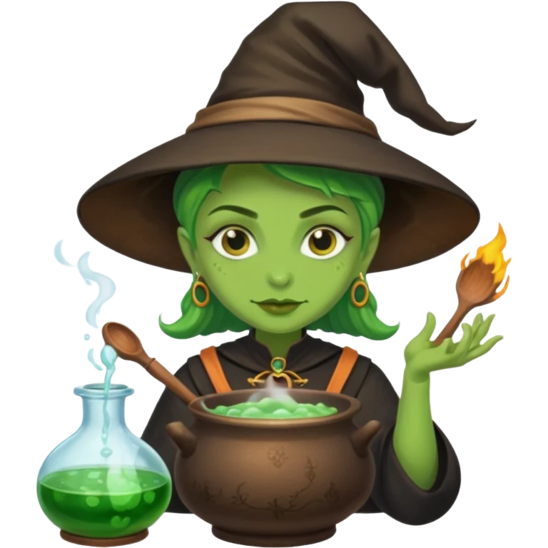 green witch cooking potion emoji