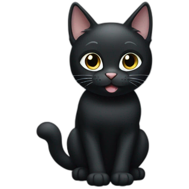 black cat with white paws emoji